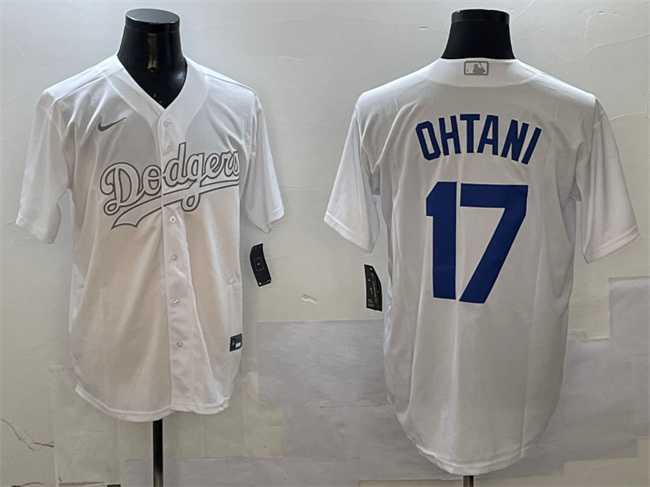 Men%27s Los Angeles Dodgers #17 Shohei Ohtani White Fashion Cool Base Stitched Jersey